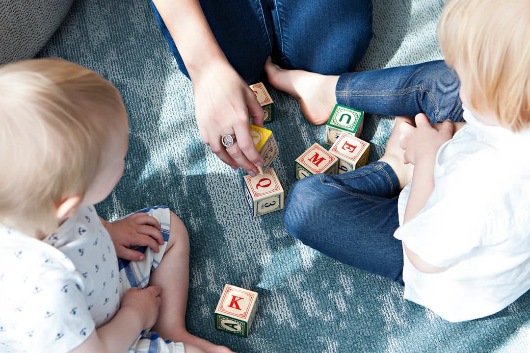 Children at play with Montessori materials